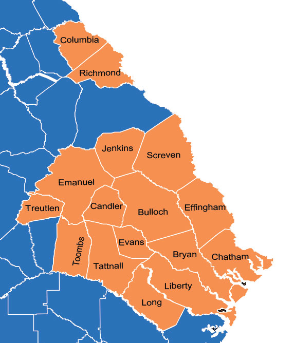 Map image with zone lines